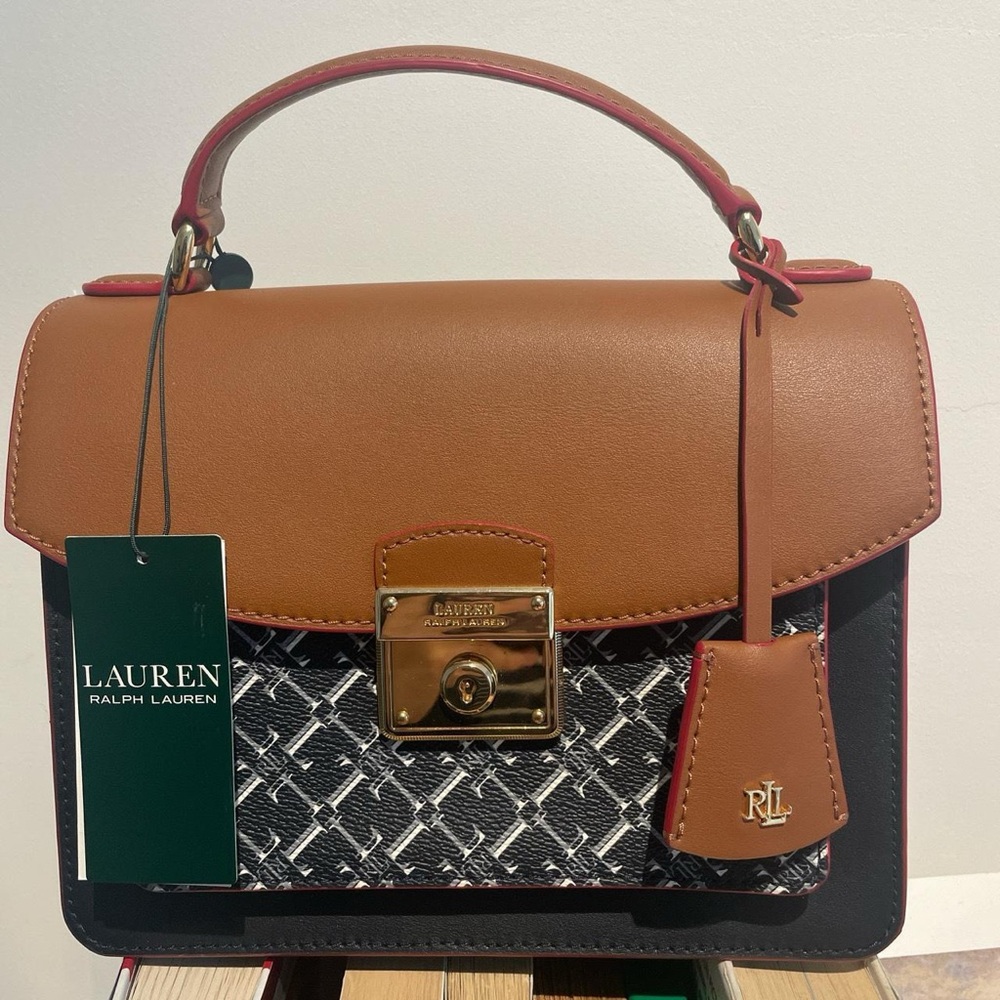 Lauren Ralph Lauren Brown and Black Satchel